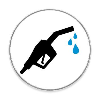 Tap gasoline - Round  fridge magnet - white - Front