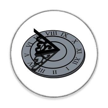 clock time clock time hourglass hourglass140 - Round  fridge magnet - white - Front