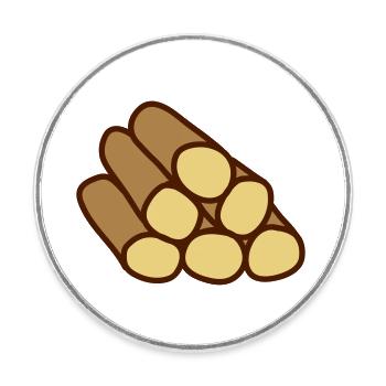 Wood - Round  fridge magnet - white - Front