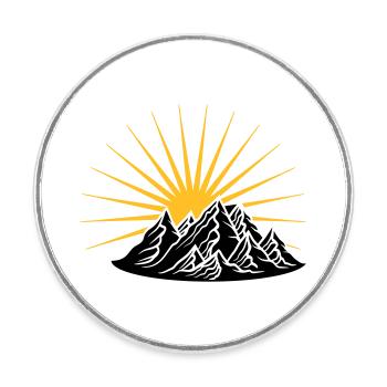high mountain sun climber holiday vacation - Round  fridge magnet - white - Front