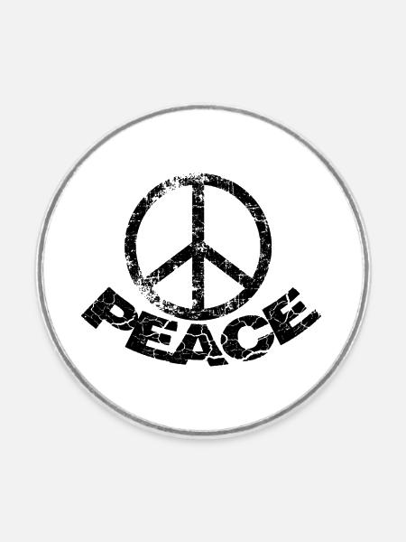 Peace - Runder Kühlschrankmagnet - Weiß
