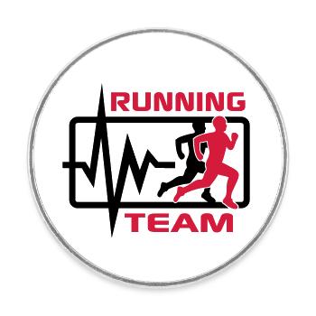 Running Team - Runder Kühlschrankmagnet - Weiß - Vorne