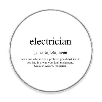 Dictionnaire des définitions d'électricien - Magnet rond - blanc - Devant