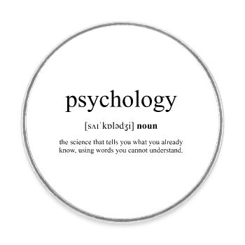 Psychology (Psychologie) Definition Dictionary - Runder Kühlschrankmagnet - Weiß - Vorne