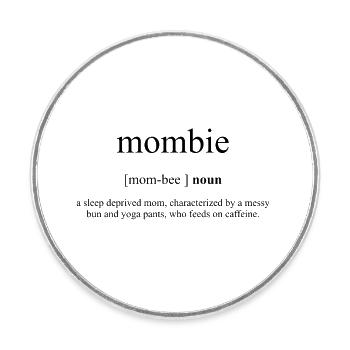 Mombie Definition Dictionary - Runder Kühlschrankmagnet - Weiß - Vorne