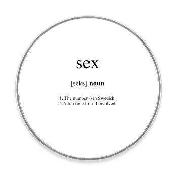 Sex (Akt der Liebe) Definition Dictionary - Runder Kühlschrankmagnet - Weiß - Vorne