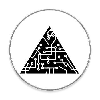 la technologie des micropuces de forme triangulair - Magnet rond - blanc - Devant