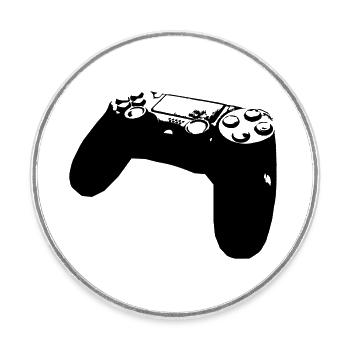 Controller - Runder Kühlschrankmagnet - Weiß - Vorne