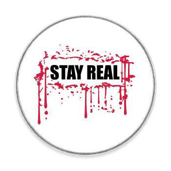 rahmen umrandung stay real rot blut graffiti sprit - Runder Kühlschrankmagnet - Weiß - Vorne
