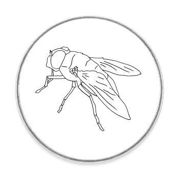 Fliege fly Riesenfliege - Runder Kühlschrankmagnet - Weiß - Vorne