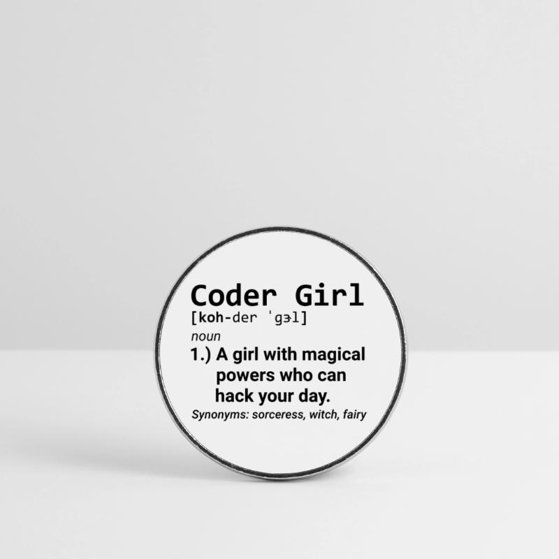 Coder Girl Definition Developer Programming Girl Round  fridge magnet
