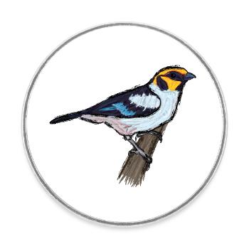 Red forehead tanger / Flame-Faced Tanager Design I - Round  fridge magnet - white - Front