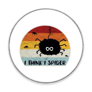 I Think I Spider Retro - Round  fridge magnet - white - Front