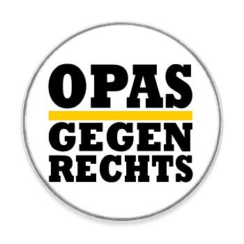 Opas gegen rechts - Runder Kühlschrankmagnet - Weiß - Vorne