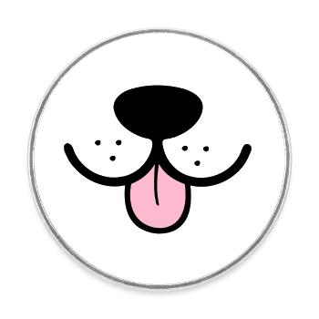 Dog funny snout dog snout funny mask - Round  fridge magnet - white - Front