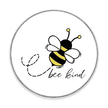 Bee kind - Round  fridge magnet - white - Front
