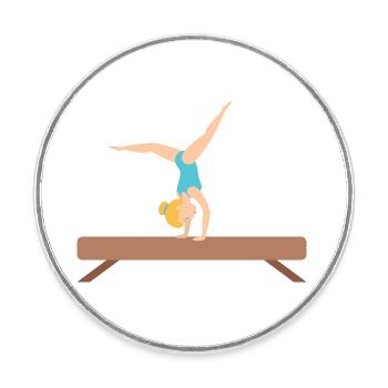 Gymnastics Girl on Bars - Round  fridge magnet - white - Front
