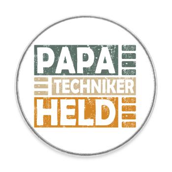 Techniker Abschluss Prüfung Bestanden Papa Held - Runder Kühlschrankmagnet - Weiß - Vorne