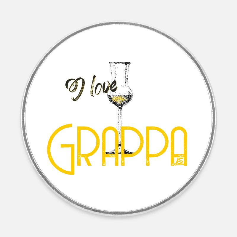J’adore Grappa - Magnet rond - blanc