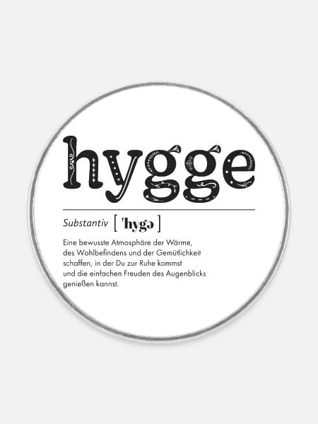 Hygge - hyggelig - Runder Kühlschrankmagnet - Weiß