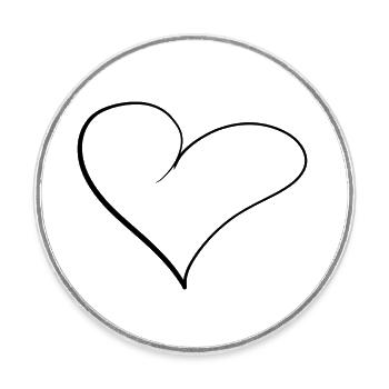 Heart Lines - Round  fridge magnet - white - Front