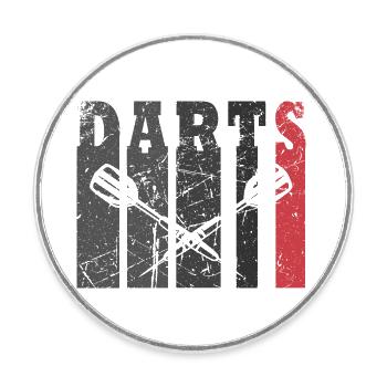 Dart Gift Darts Player Jersey Darts Retro Fun - Magnet rond - blanc - Devant