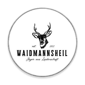 Waidmannsheil Jäger aus Leidenschaft - Runder Kühlschrankmagnet - Weiß - Vorne