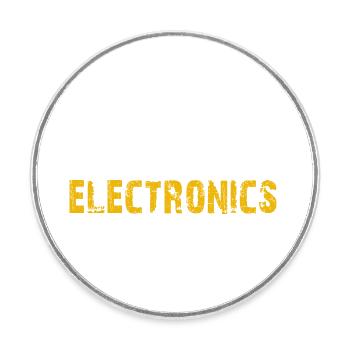 eat sleep electronics repeat - Round  fridge magnet - white - Front