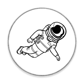 Astronaut Weltall Schwerelos - Runder Kühlschrankmagnet - Weiß - Vorne