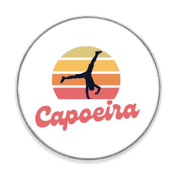 Capoeira au coucher du soleil - Magnet rond - blanc - Devant