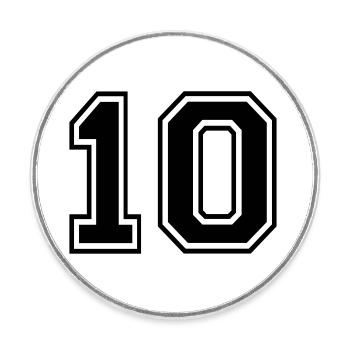 Number 10 Team Football Baseball Basketball University - Round  fridge magnet - white - Front