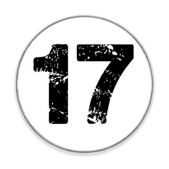 17 - Runder Kühlschrankmagnet - Weiß - Vorne