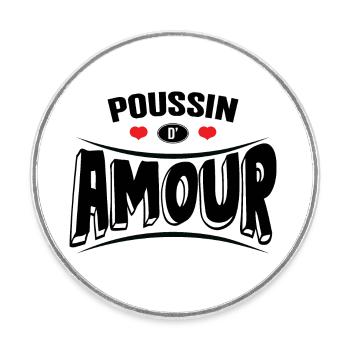 Poussin d'amour - Magnet rond - blanc - Devant