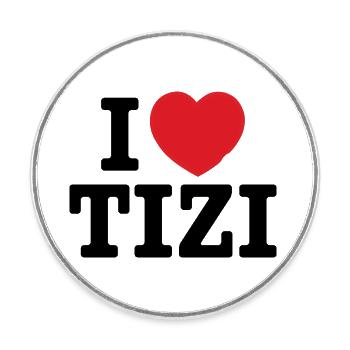 I love Tizi - Magnet rond - blanc - Devant