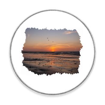 Sonnenuntergang am Meer - Runder Kühlschrankmagnet - Weiß - Vorne