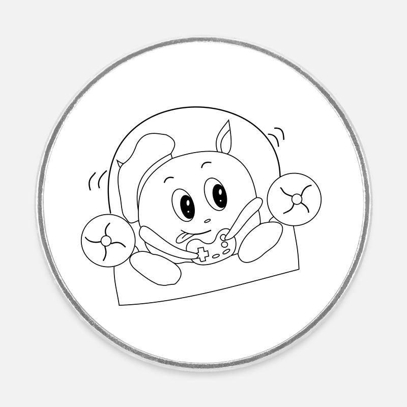 Tuhi joue - Magnet rond - blanc