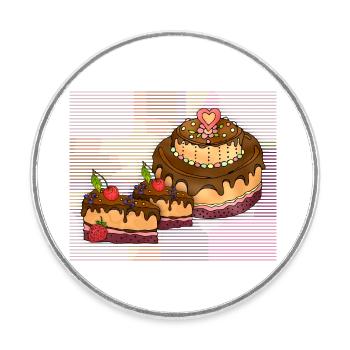 Kuchen - Runder Kühlschrankmagnet - Weiß - Vorne
