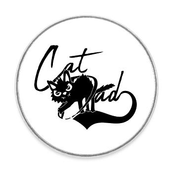 Cat Dad Katzenfreund Design - Runder Kühlschrankmagnet - Weiß - Vorne