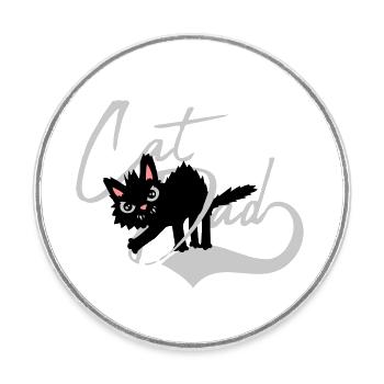Chat Papa cool Design - Magnet rond - blanc - Devant