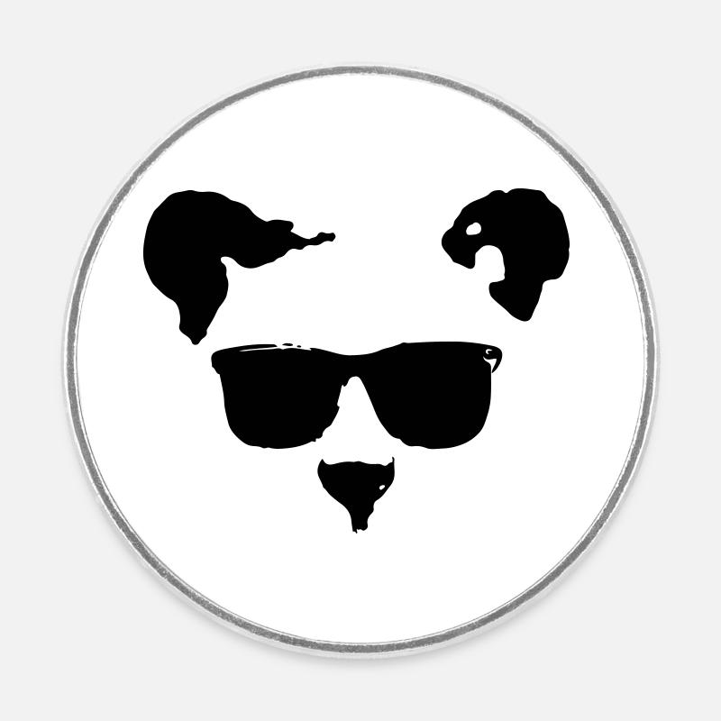Bär Gesicht mit Sonnenbrille - Runder Kühlschrankmagnet - Weiß