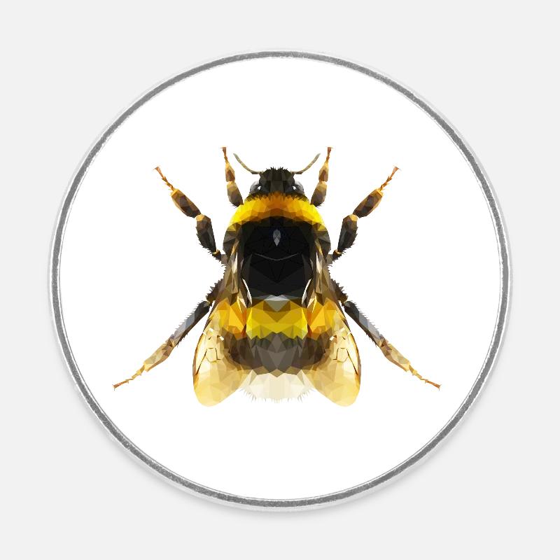 Bumblebee - Round  fridge magnet - white