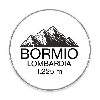 logo de bormio - Magnet rond - blanc - Devant