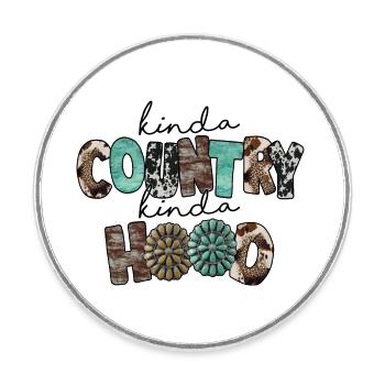 Musique country Rural Landei Country Musicien Maman - Magnet rond - blanc - Devant