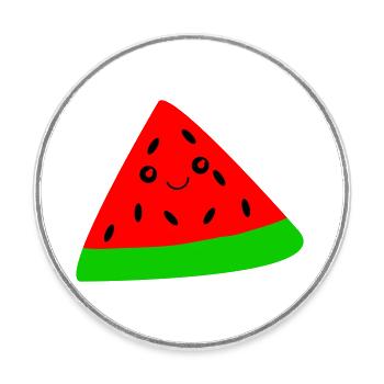 Melon - Magnet rond - blanc - Devant