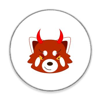 Roter Panda verkleidet als Teufel zu Halloween - Runder Kühlschrankmagnet - Weiß - Vorne