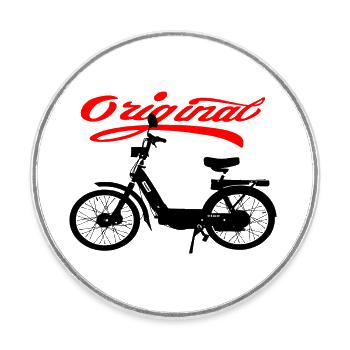 Cyclomoteur culte Ciao Italie - Magnet rond - blanc - Devant
