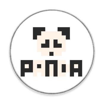 8bit Panda - Round  fridge magnet - white - Front