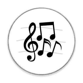 Linien Musik Noten Notenschlüssel - Runder Kühlschrankmagnet - Weiß - Vorne