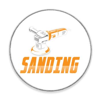 Last Man Sanding Auto Body Technician Painter - Magnet rond - blanc - Devant