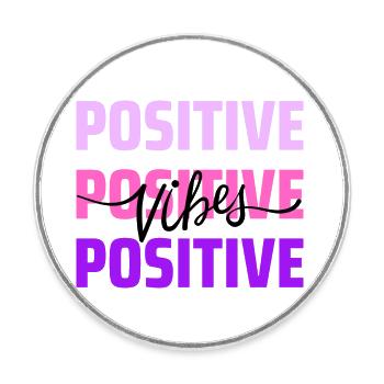 Ondes positives - Magnet rond - blanc - Devant